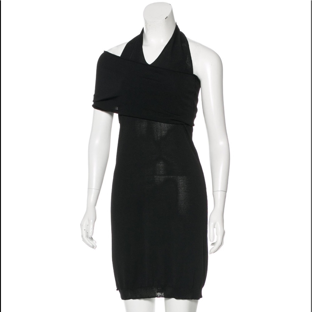Black Liviana Conti asymmetrical knit dress